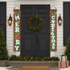 1 Pair 180x30CM Xmas Hanging Flags Large Size Merry Christmas Banner Christmas Door Couplet  Bar