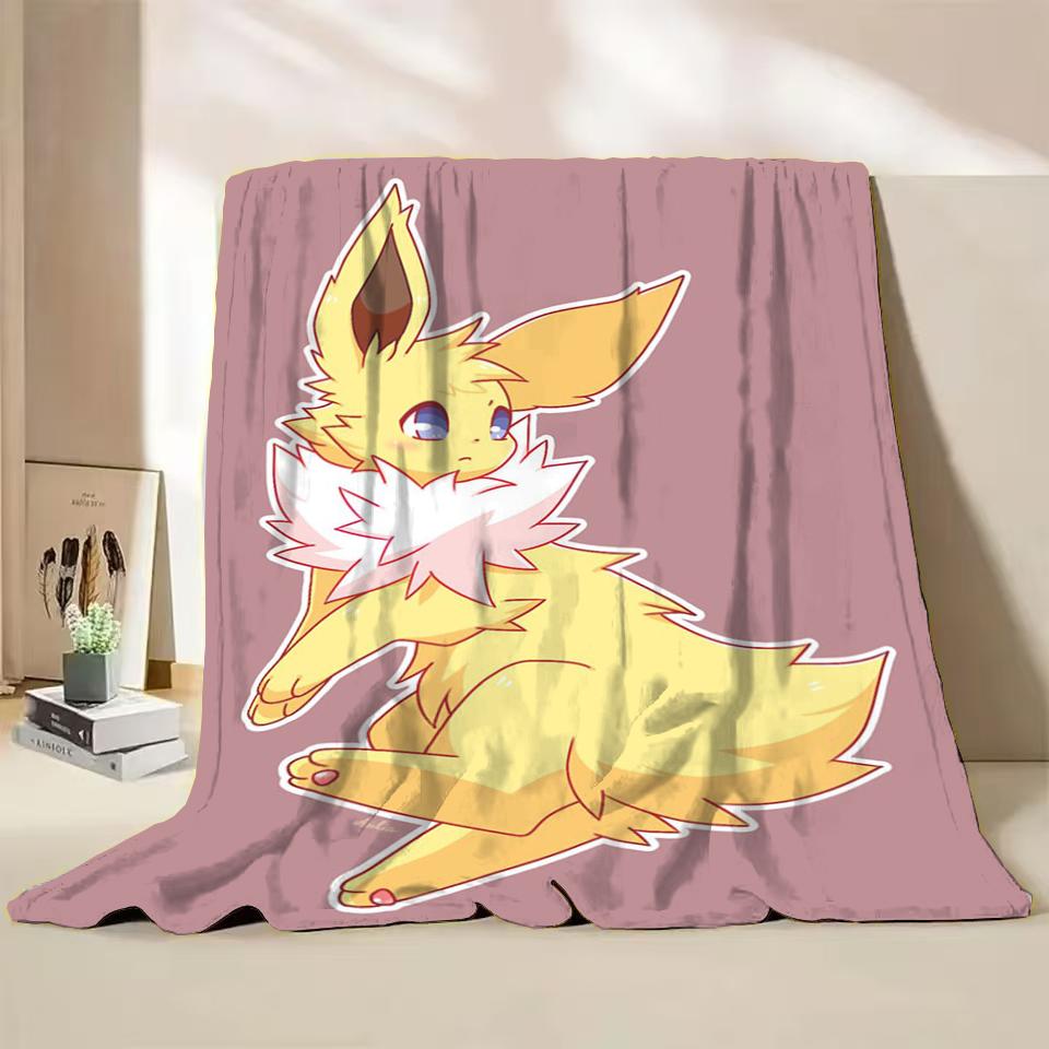 Pokémon Evoli Flanell-Kuscheldecke für Bett Sofa Zuhause Schlafzimmer Büro Reisen Kinder-Überwurfdecke Kinder Winter Warm Weich Geschenke