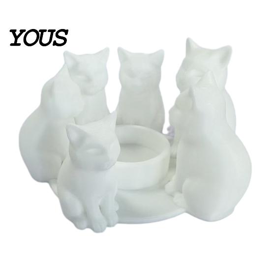 Langlebige Katzenfigur Geschenk 3D-gedruckter Kerzenhalter, Ästhetische Schreibtischdekoration mit matter Schleifoberfläche, Integrierte stabile glatte geschwungene Skulptur, Heimdekoration