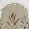 Natürlicher Minimalistischer Boho-Duschvorhang – Erdige Gräser & Wildblumen Auf Beige, Klare Luftige Komposition