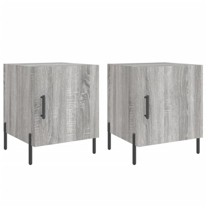VidaXL Bedside Tables 2 Pcs Sonoma Grey 40x40x50cm Engineered Wood 827593