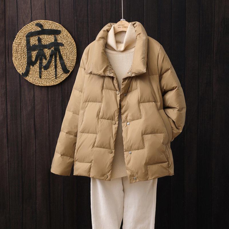 Base Autumn and Winter New Light and Thin Down Jacket Women's Short Ultra-light Fashion Lightweight Large Size Loose Coat Tide