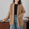 Knitted Sweater Jacket Autumn and Winter New Loose Lazy Thickened Medium and Long Knitted Cardigan Top Women