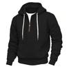 Classic American Mens Fleece Hoodie With Zipper Pouch For Casual Winter Wear