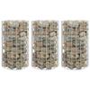 VidaXL 3× Circular Gabion Raised Bed Gabion Basket Garden Planter Plant Container Terrace Outdoor Steel 152019