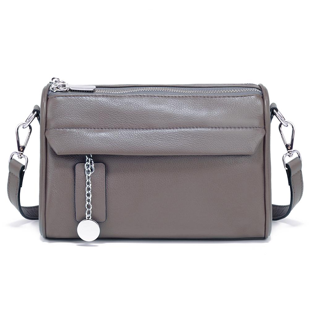 Zency Sac à bandoulière décontracté en cuir souple pour femme Poches à double fermeture éclair Petit sac d'été à porter sous l'aisselle Bandoulière