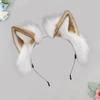 Opaska do włosów z imitacji futra lisa z uszami kota, pluszowa, do odgrywania ról, ręcznie robiona, opaska na głowę, rekwizyty do cosplayu