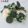 25cm Artificial Eucalyptus Rose Candle Ring Table Centerpiece Wedding Decor Home Styling
