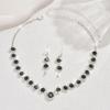 Claw Chain Rhinestone Jewelry Set Crystal Necklace Wedding Party Earrings  Banquet
