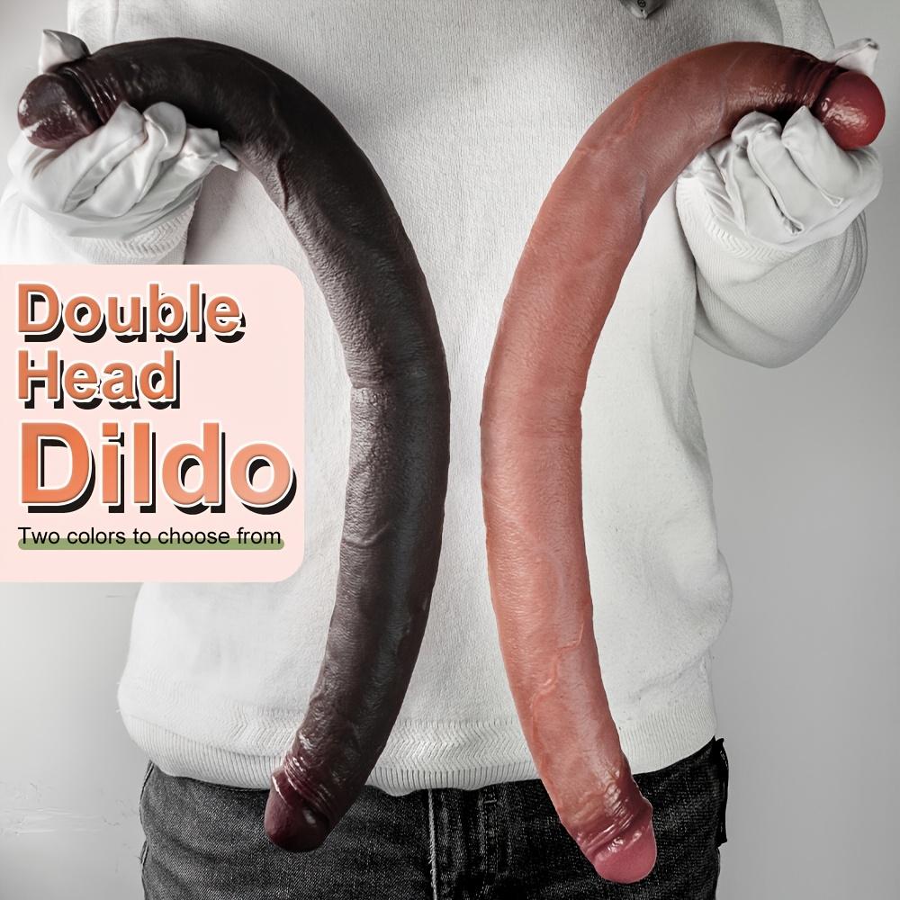 19.09" Realistic Double-Head Liquid Silicone Dildo, Flexible Adult Sex Toy, Clitoral & G-Spot Stimulator, Unisex Erotic Gift