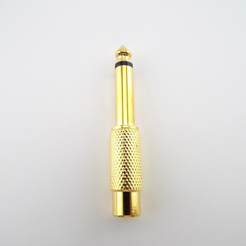 Golden Audio Adapter 6.35mm 1/4" Male Mono Plug to RCA Female 6.5mm to AV Jack Audio Adapter Connector TS For Home KTV H1Good product