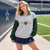 Women's Casual Printed Long Sleeve Zip Up Stand Collar Sweatshirt