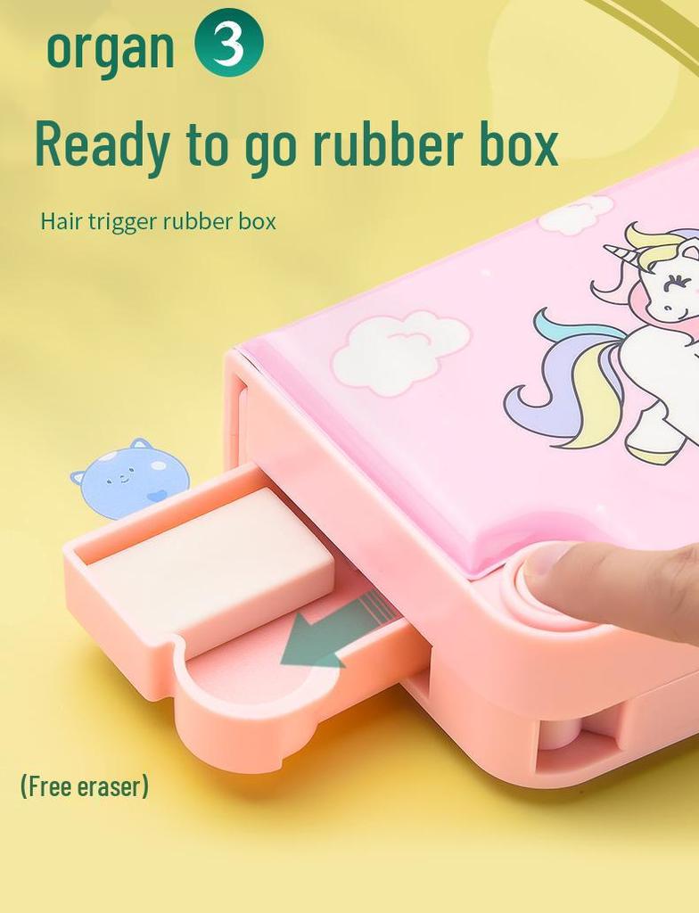 Multifunctional Large Capacity Double Layer Children's Pencil Case for Boys and Girls - Cute Plastic Box