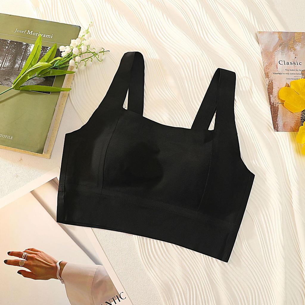 Running Sports Seamless Shockproof Push-Up Wireless Bandeau Bra for Women