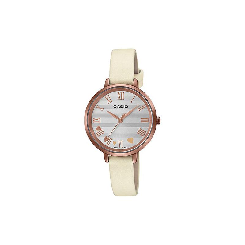 

Casio 30 meters waterproof, quartz movement, leather strap, Japanese and Korean watch, women s watch, silver dial LTP-E160RL-7A серебряный