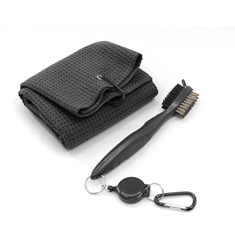 Golf Towel Set 3-Piece: Microfiber Waffle Weave with Pineapple Grid Design for Ball Cleaning