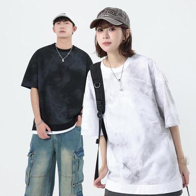 Men's Summer Loose-Fit Two-Piece Fake Print T-Shirt