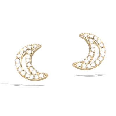 [Q6841] – Vergoldete „Mond“-Ohrringe – 9 x 6 mm