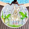 Easter Eggs Round Beach Towel with Tassels For Boys Girl Easter Gifts Microfiber Soft Sand Proof Absorbent Circle Swim Towel