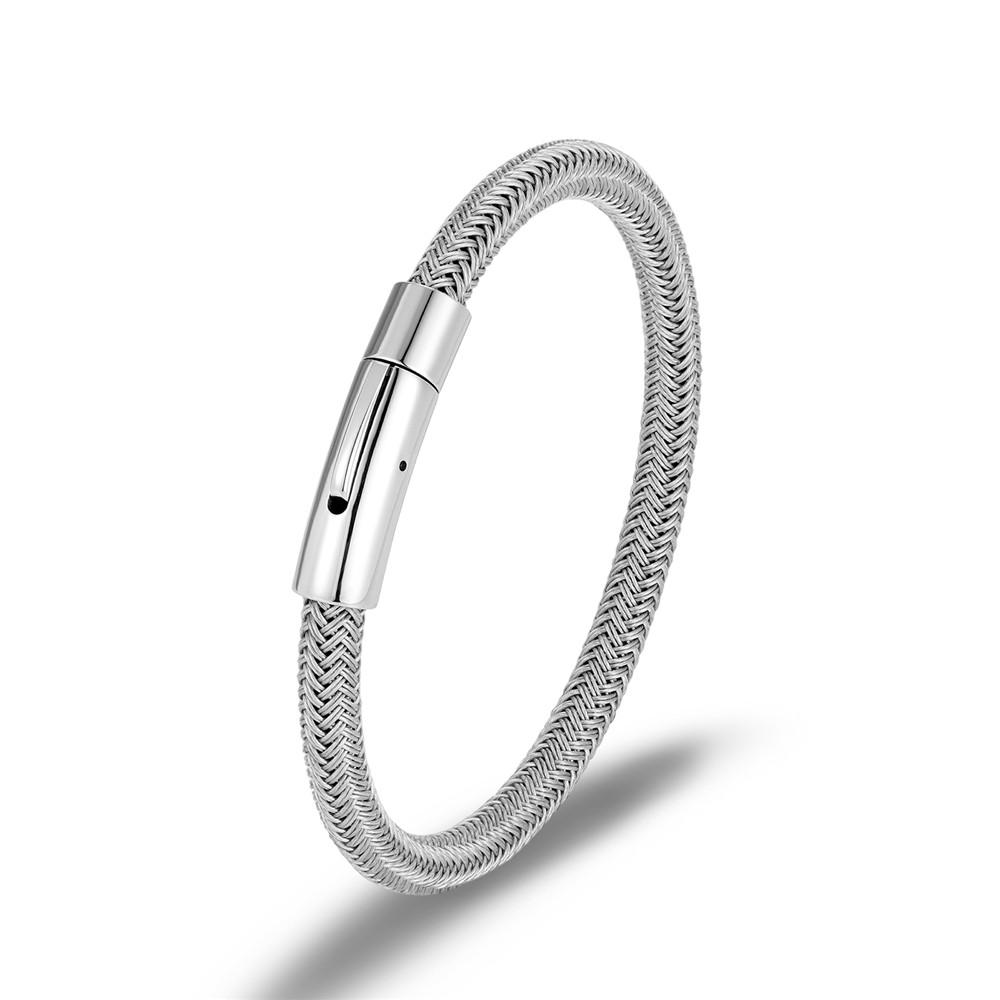 

Luxury Classic Men Jewelry No Fade 6mm Steel Wire Waterproof Rope Bracelet Simple Cuff Charm Bracelet for Men Women Gifts 23cm