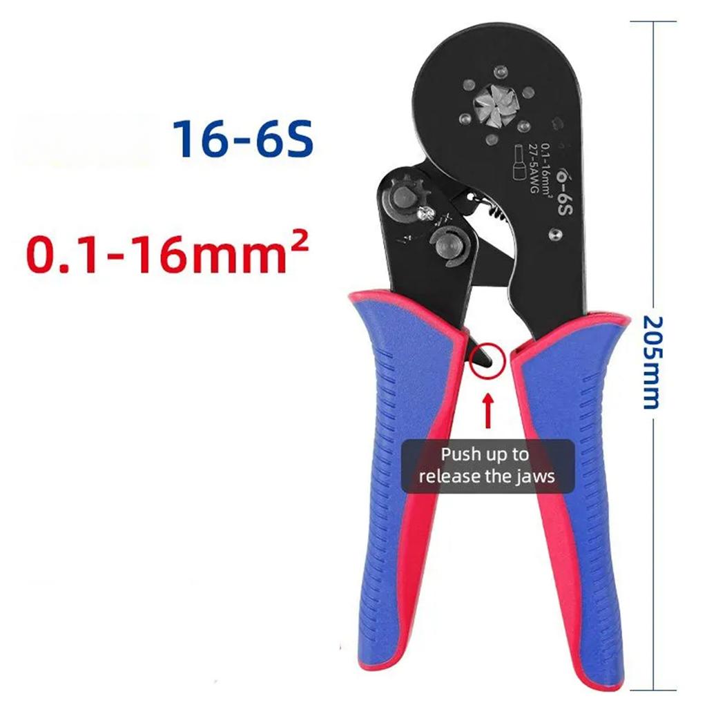 Ferrule Crimping Tool HSC816-6S 0.1-16mm²/27-5AWG Tubular Terminal Mini Crimper Pliers For Large Size Terminals Electrical Clamp