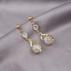 Long Cat'S Eye Zircon Earrings, Super Fairy Temperament Stud Earrings And Earrings Are Trendy.