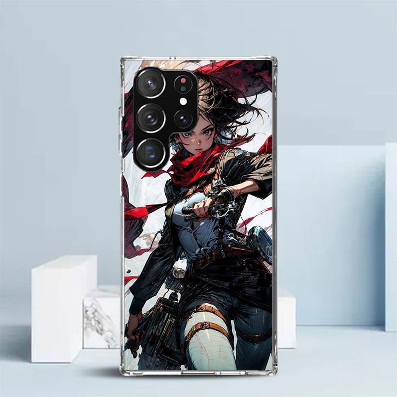 A-Attack on T-Titan Annie Mikasa Soft Cover for Samsung Galaxy S25 Edge S26 S24 S23 Ultra Phone Case S22 S21 Plus S20 FE Print P