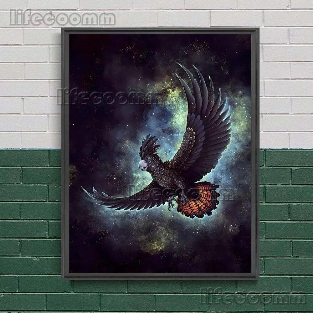 Animal Of Walk Amongst The Stars Surreal Mysterious Art Print Fox,Tiger,Lion,Phoenix Abstract Wall Art Canvas Print Home Decor No Frame