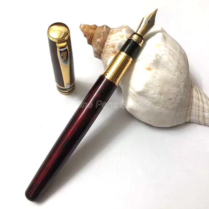 Crocodile Red And Gold Metal Fine Nib 0.5mm Fountain Pen CF025 blu