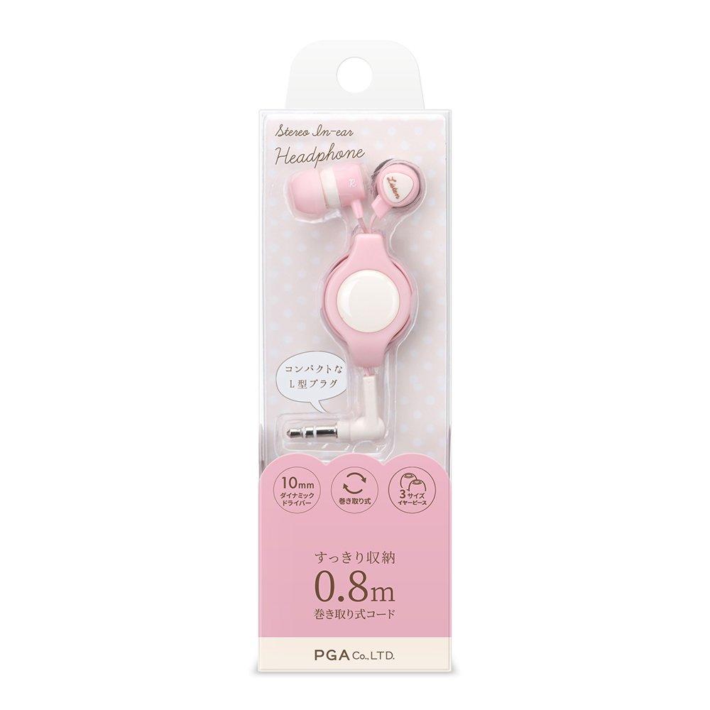 PGA PG-SIH3PK1 (Pink) Stereo In-Ear Headphones, Reel Type