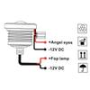 2Pcs/1Pc Car Universal Modification LED Angel Eye Fog Lamp Assembly Highlights Daytime Running Lights for Suv Offroad