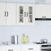 Kitchen Wall Cabinet with Glass Doors, Squid, White