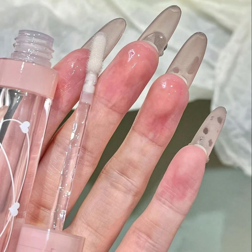 HERORANGE Crystal Clear Lip Oil, Moisturizing and Nourishing, Prevents Peeling, Reduces Lip Lines, Waterproof and Sweat-Proof, with a Clear Glass-Like