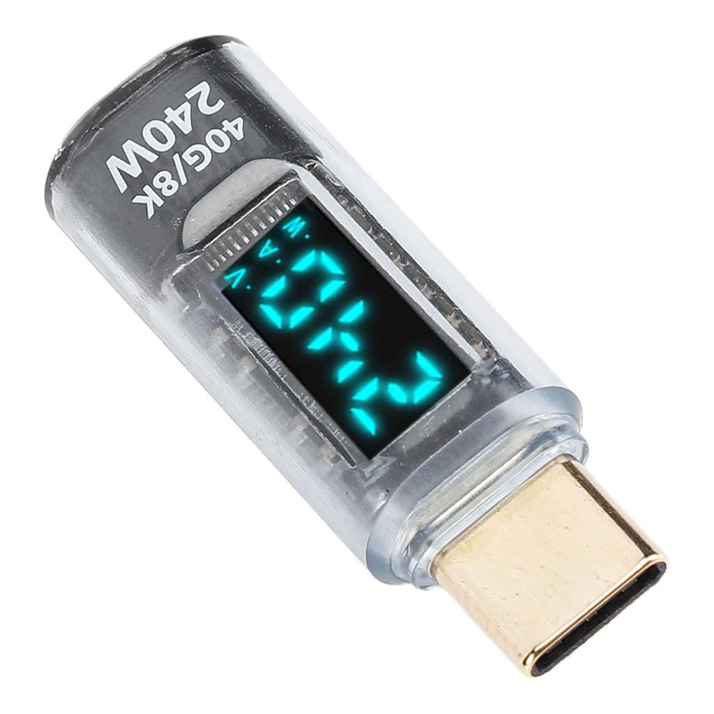 USB C Adapter Power Meter Tester PD 240W 8k 60Hz 40Gbps Transfer USB C Male to Female Extension