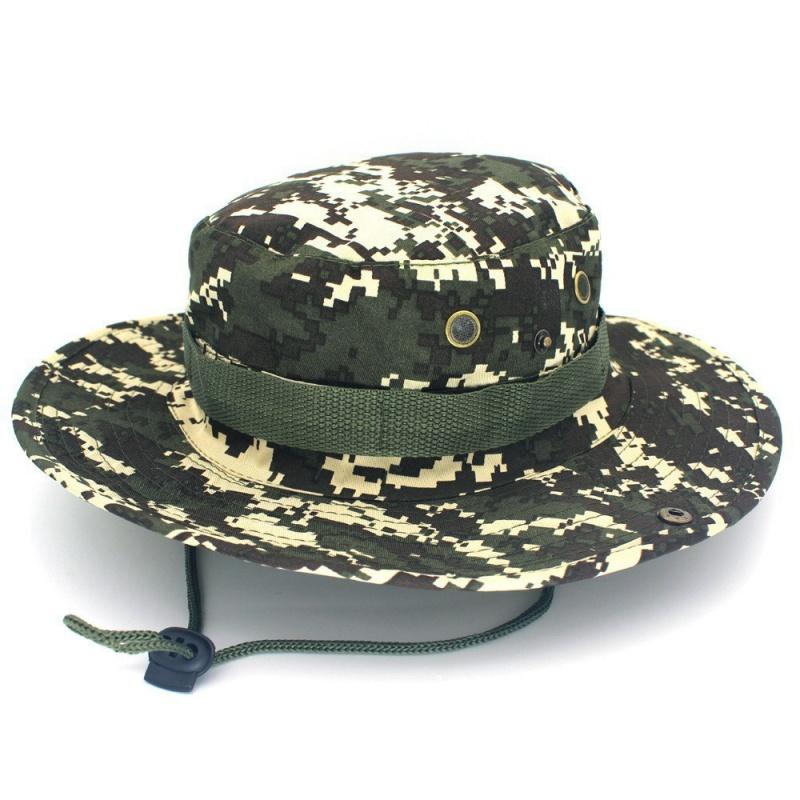 Boonie Tactical Camouflage Hats Camping Climbing Bucket Fisherman Sniper Hat Men Outdoor Fishing Hiking Cap Sun Protective Boonie Caps