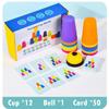 Kids Montessori Toys Stack Cup Game with Card Educational Intellectual Enlightenment Color Cognition Logic Training Child Gift