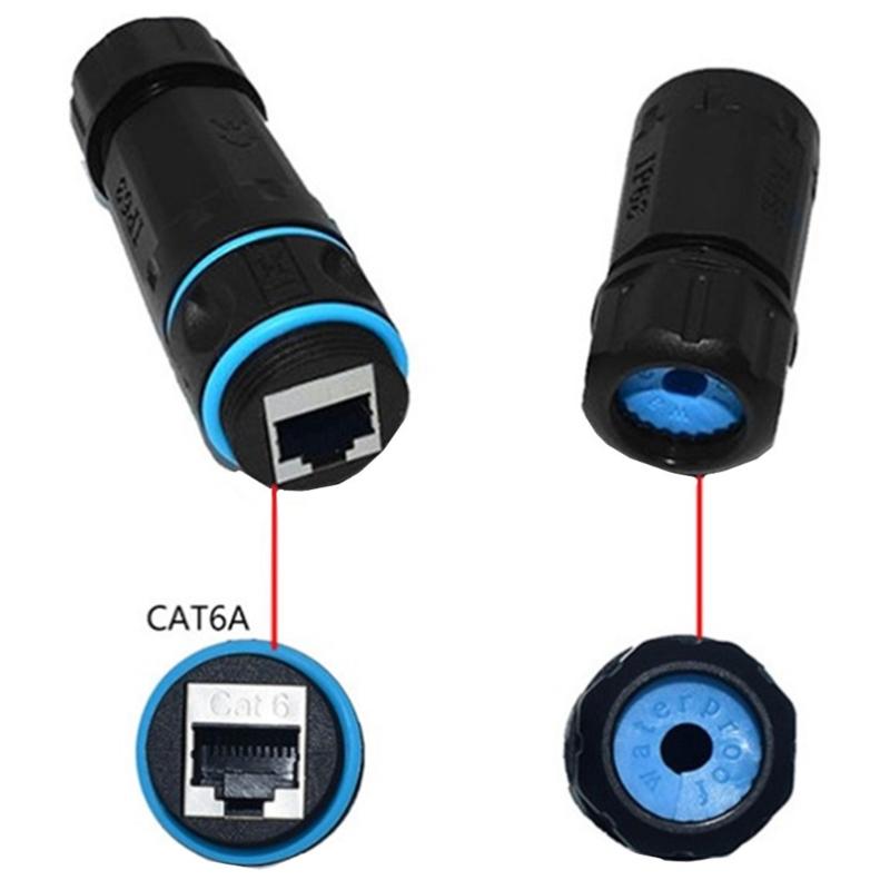 Cat6 RJ45 Ethernet Coupler 1Gbps Data Speed IP68 Waterproof and Dustproof for Networking Connection
