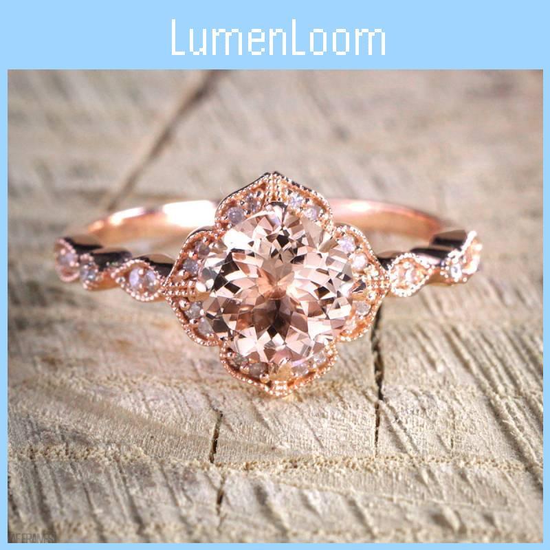 Elegant 18k Rose Gold Plated Zircon Princess Engagement Ring For Women In Sizes 6-10