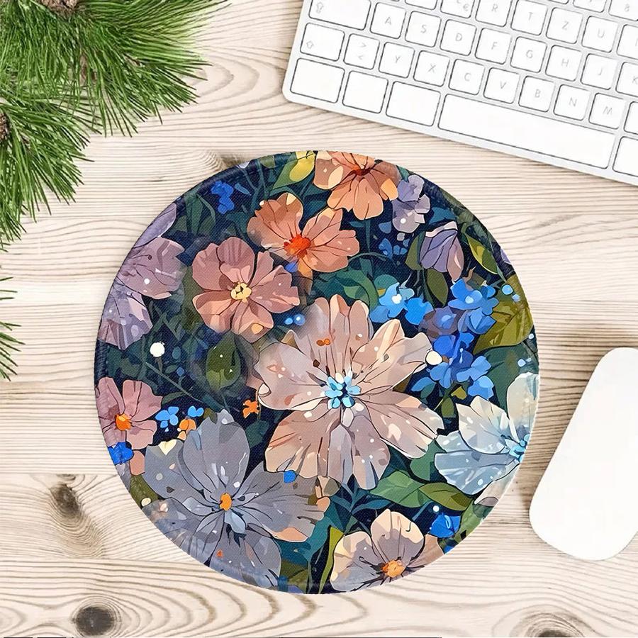 Beautiful Flower Pattern Anti slip 1pc Mouse Pad Computer Laptop Pad Desk accessories Game Console Pad Keyboard Mouse Pad office
