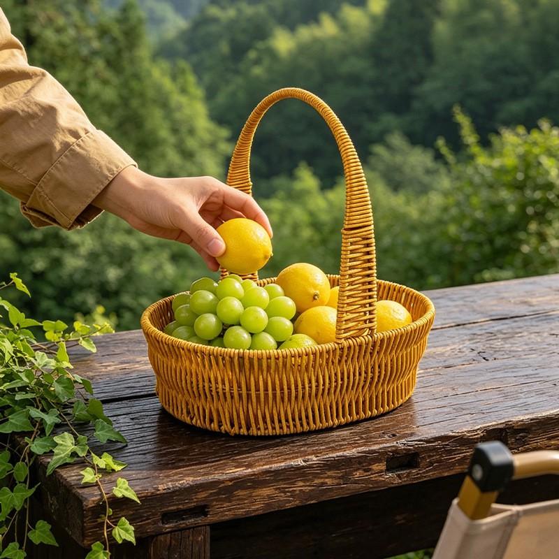 Portable Heart-Shaped PP Snack Basket Fruits Candies Office Desk Decor Small Medium Large Sizes