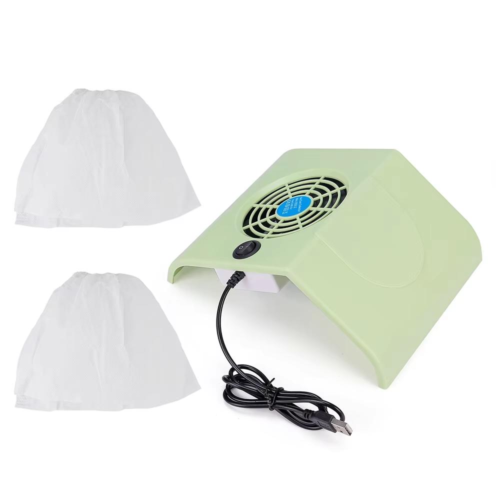 

Мини USB Пылесборник для ногтей Портативный Экстрактор пыли для ногтей Пылесос для ногтей Вентилятор с 2 мешками-пылесборниками Нейл-арт Маникюр зелёный