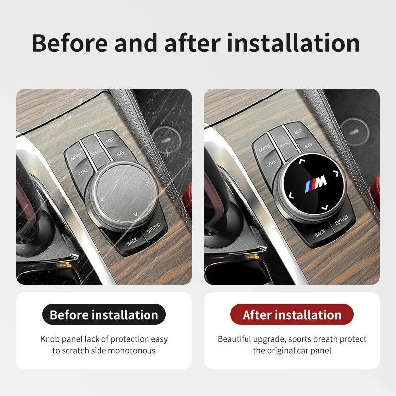 LJFJN1 Car Sticker Hot New 2025 M Logo Multimedia Knob Button Cover Decor Sticker For BMW X2 X3 X4 X5 X6 X7 F25 F26 G11 G12 G06 G07 F30