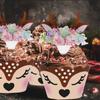 24set Paper Sika Deer Cupcake Wrapper Party Supplies Cupcake Decorating Tool  2024 New Year