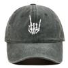 Embroidery Skeleton Hand Pattern Cotton Baseball Cap Low Profile Snap Back Trucker Dad Hat for Men And Women