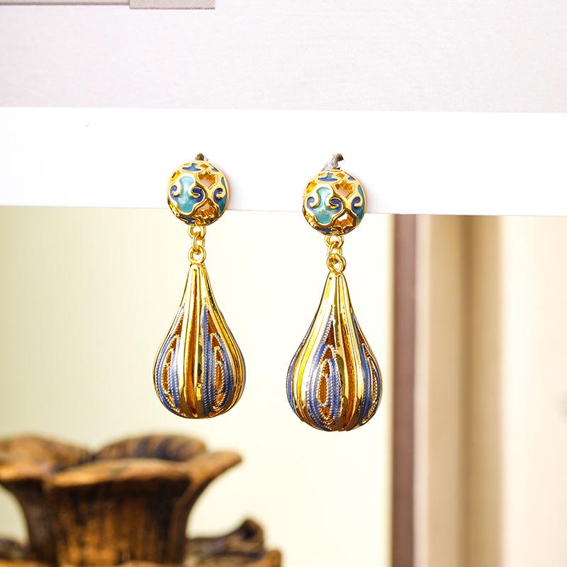 

Высококачественные ретро эмалевые серьги с цирконами - Уникальный европейский и американский стиль