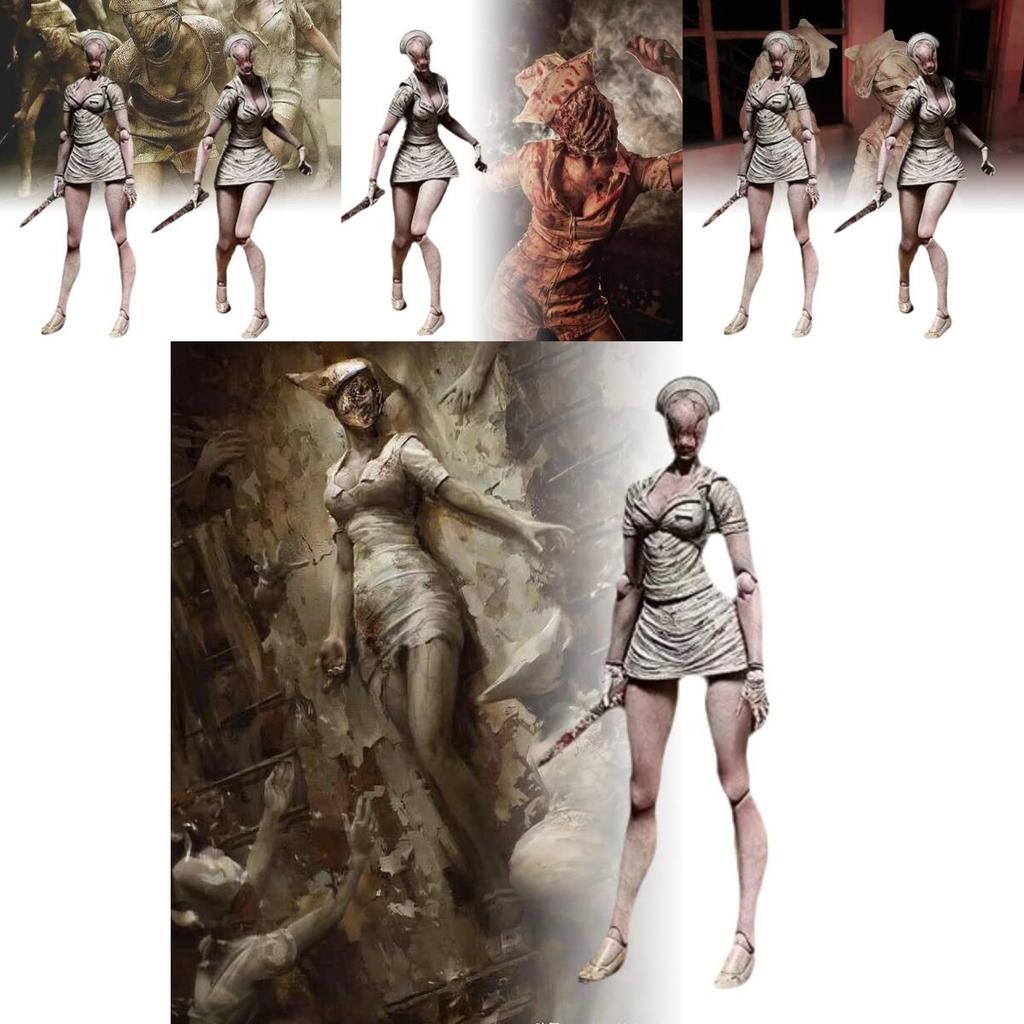 Silent Hill 2 Figma Üçgen Kafa Aksiyon Figürü Kırmızı Piramit Yüzlü Hemşire Koleksiyon Modeli