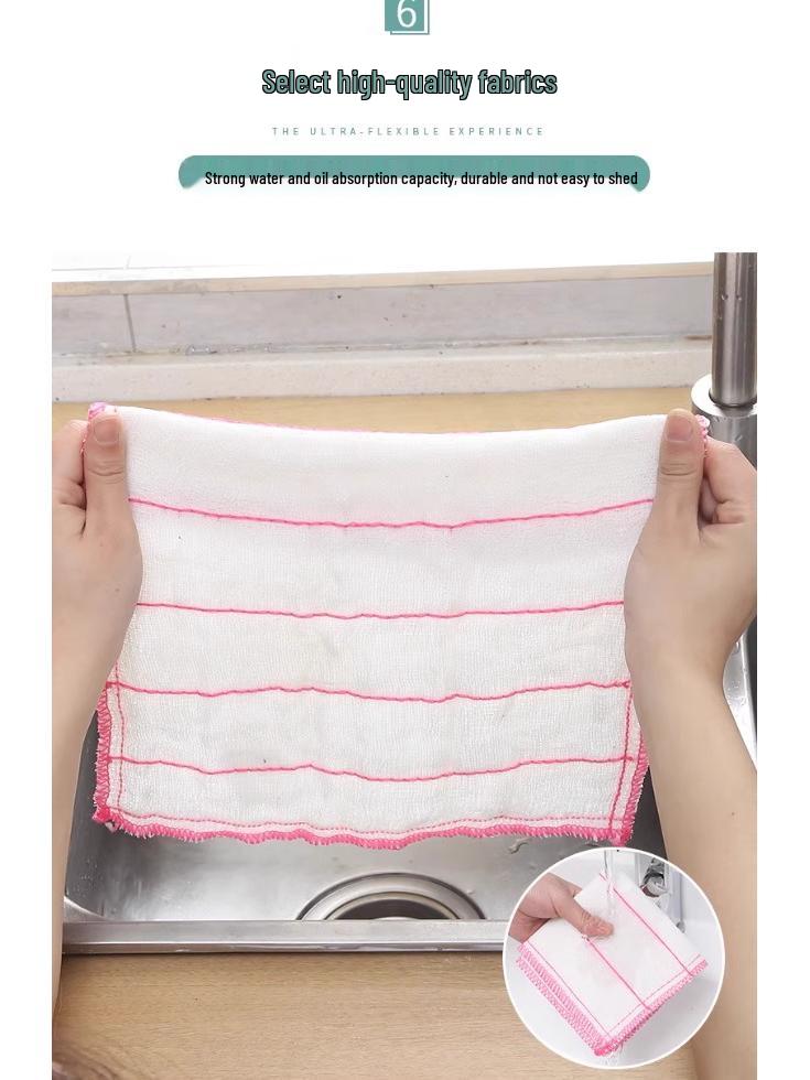 Non-Stick Oil Dishcloth: Absorbent, Lint-Free Linen Kitchen Towel for Easy Cleaning