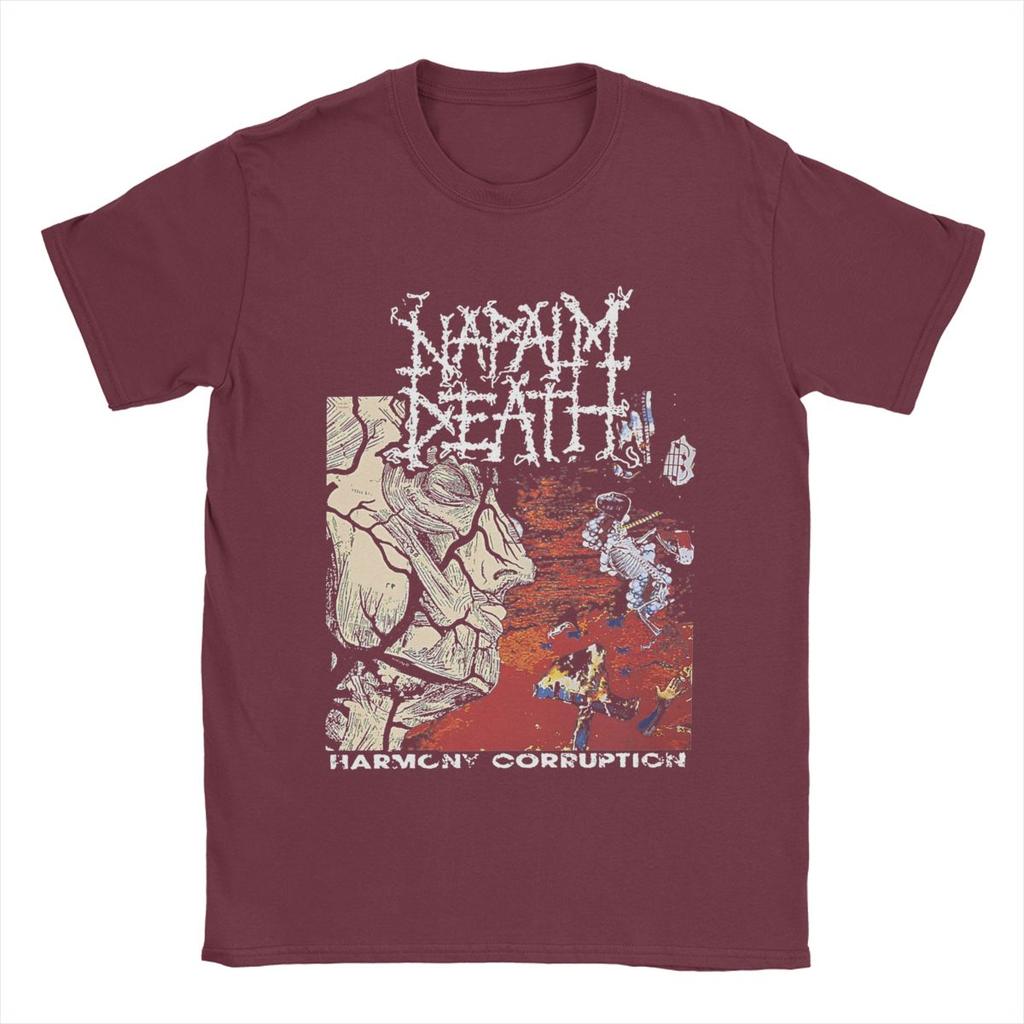 Napalm Death T-Shirt for Men Band Vintage Pure Cotton Tees Crew Neck Short Sleeve T Shirt 4XL 5XL Tops