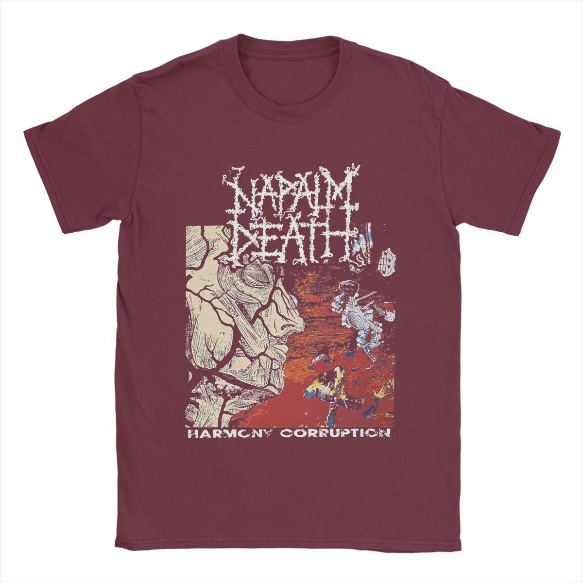 

Футболка Napalm Death для мужчин, винтажная футболка с логотипом группы из чистого хлопка, с круглым вырезом и коротким рукавом, размеры 4XL 5XL, топы XXXXXL бордовый