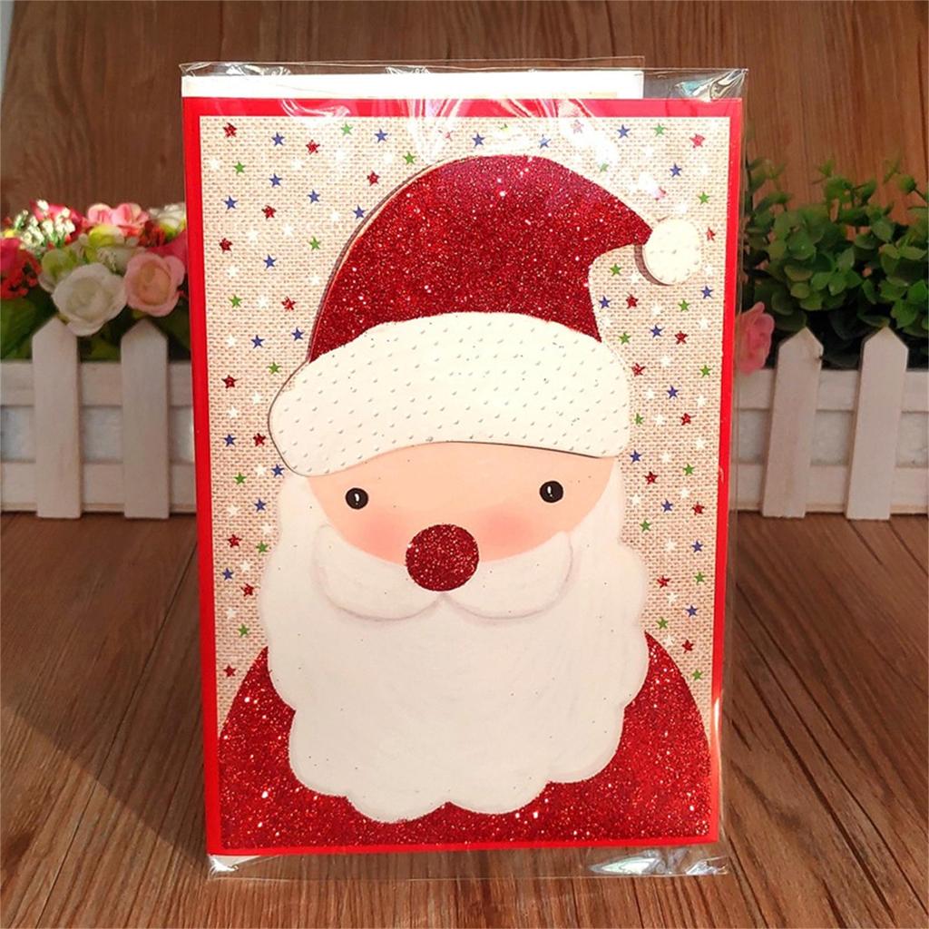 Merry Christmas Greeting Card with Music Set of 2 Vivid Sound Greeting Card for Children Birthday Party Blessing